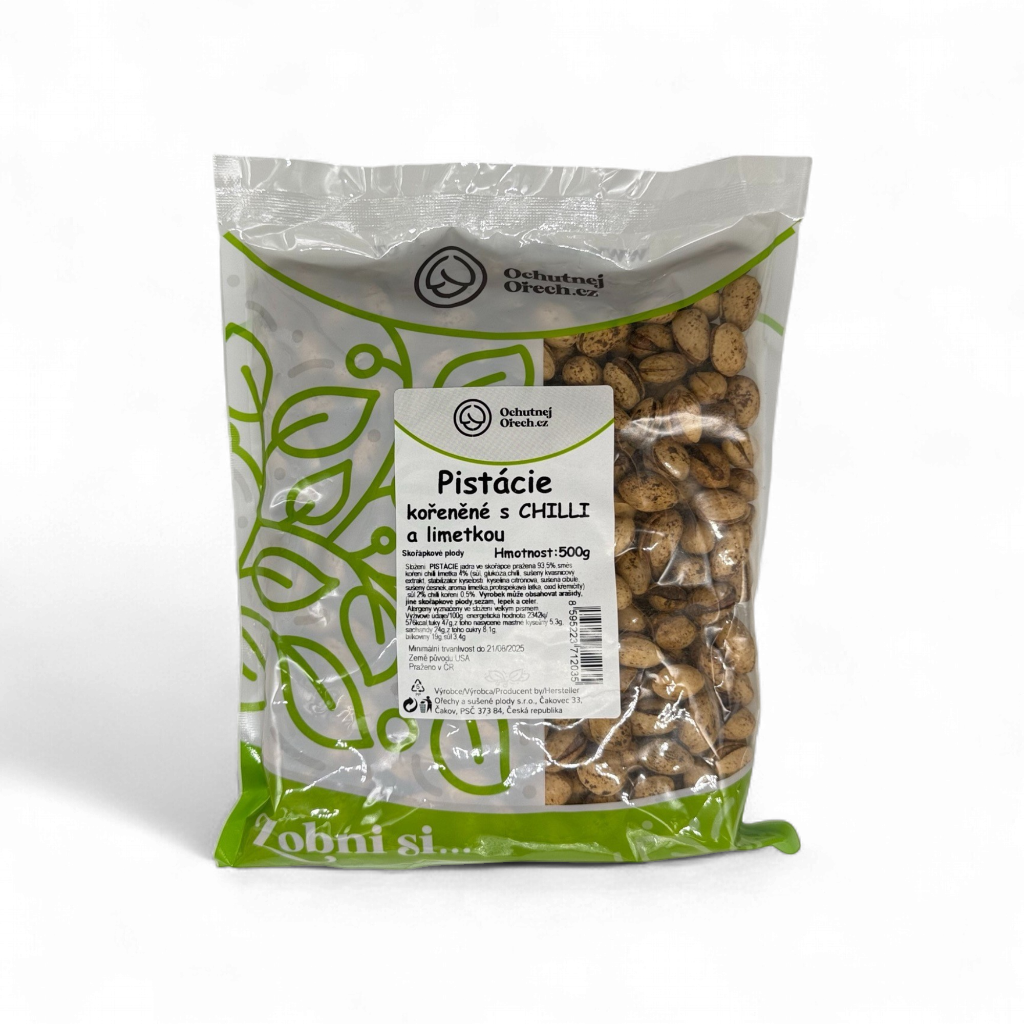 OO - Pistácie pražené CHILLI a LIMETKA (500 g)