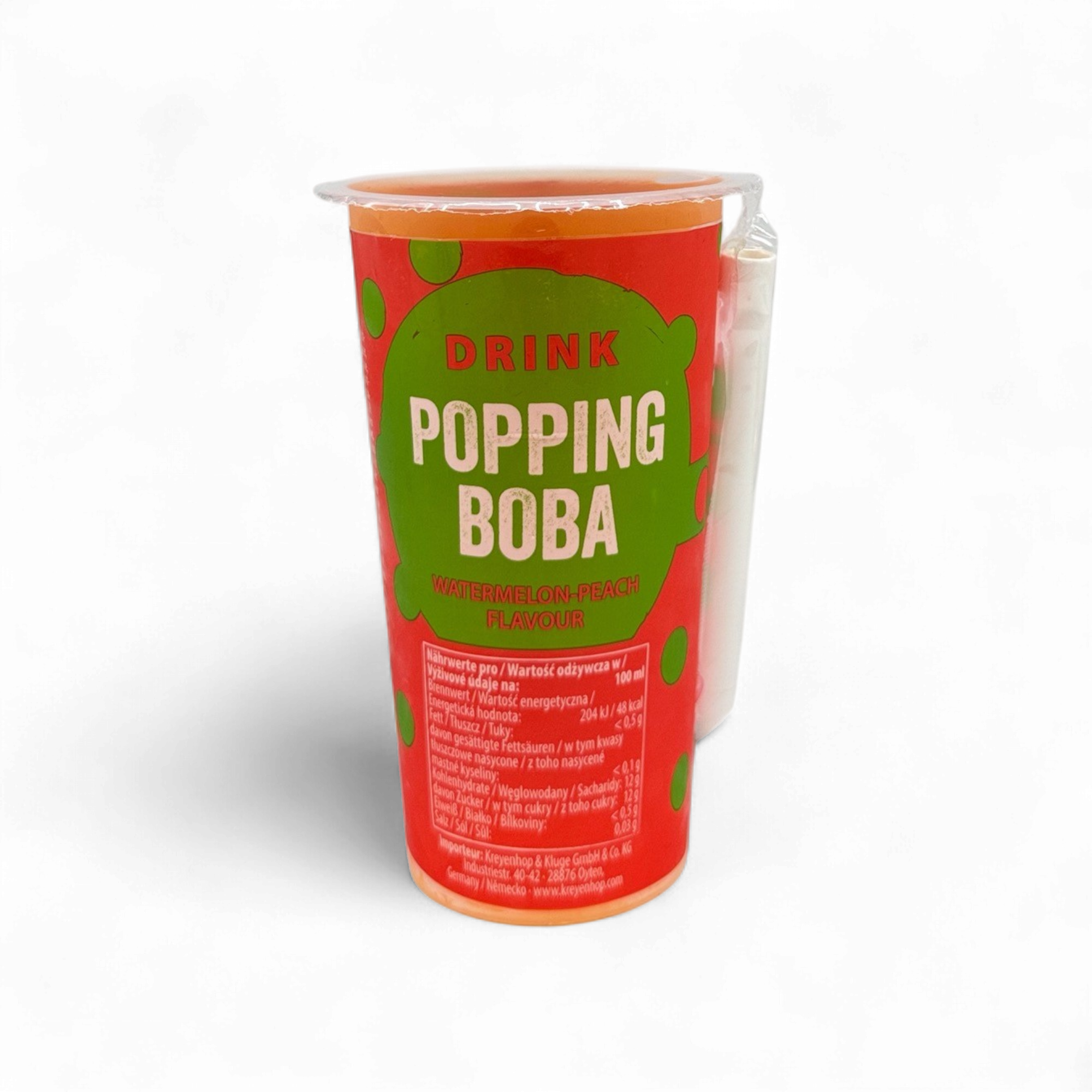 Popping Boba Drink - Watermelon-Peach Flavor (0,425L)