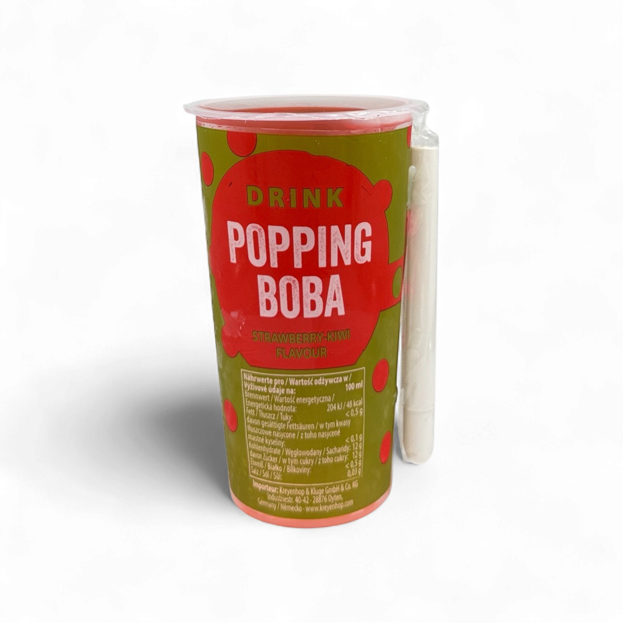 Popping Boba Drink - Strawberry-Kiwi Flavor (0,425L)