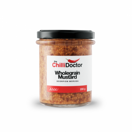 The Chilli Doctor - Hořčice hrubozrnná s chilli Scorpion Moruga (200 g)