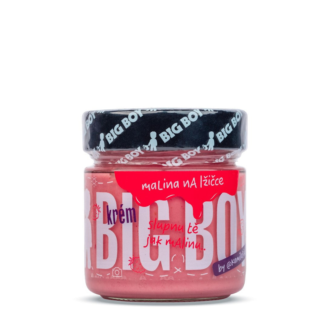 BIG BOY - Malina na lžičku - Mandlovo - kokosový krém s malinami by @kamilasikl (220g)