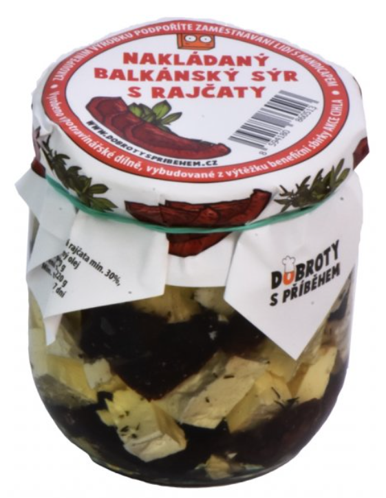 Nakládaný BALKÁNSKÝ SÝR S RAJČATY 200 g