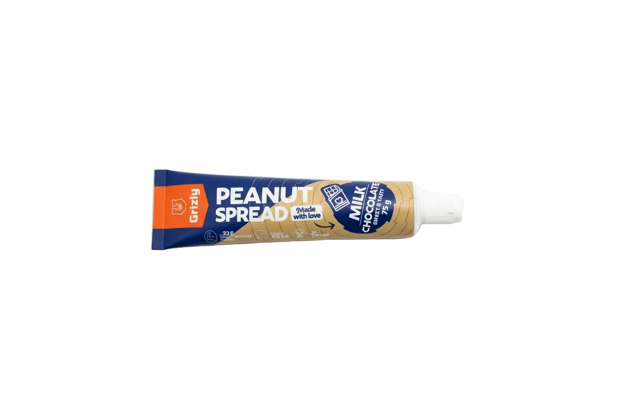 Grizly - Arašídový krém s mléčnou čokoládou v tubě (75 g)