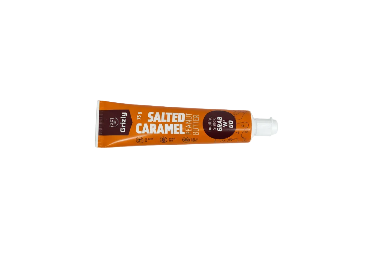 Grizly - Arašídový krém slaný karamel v tubě (75 g)