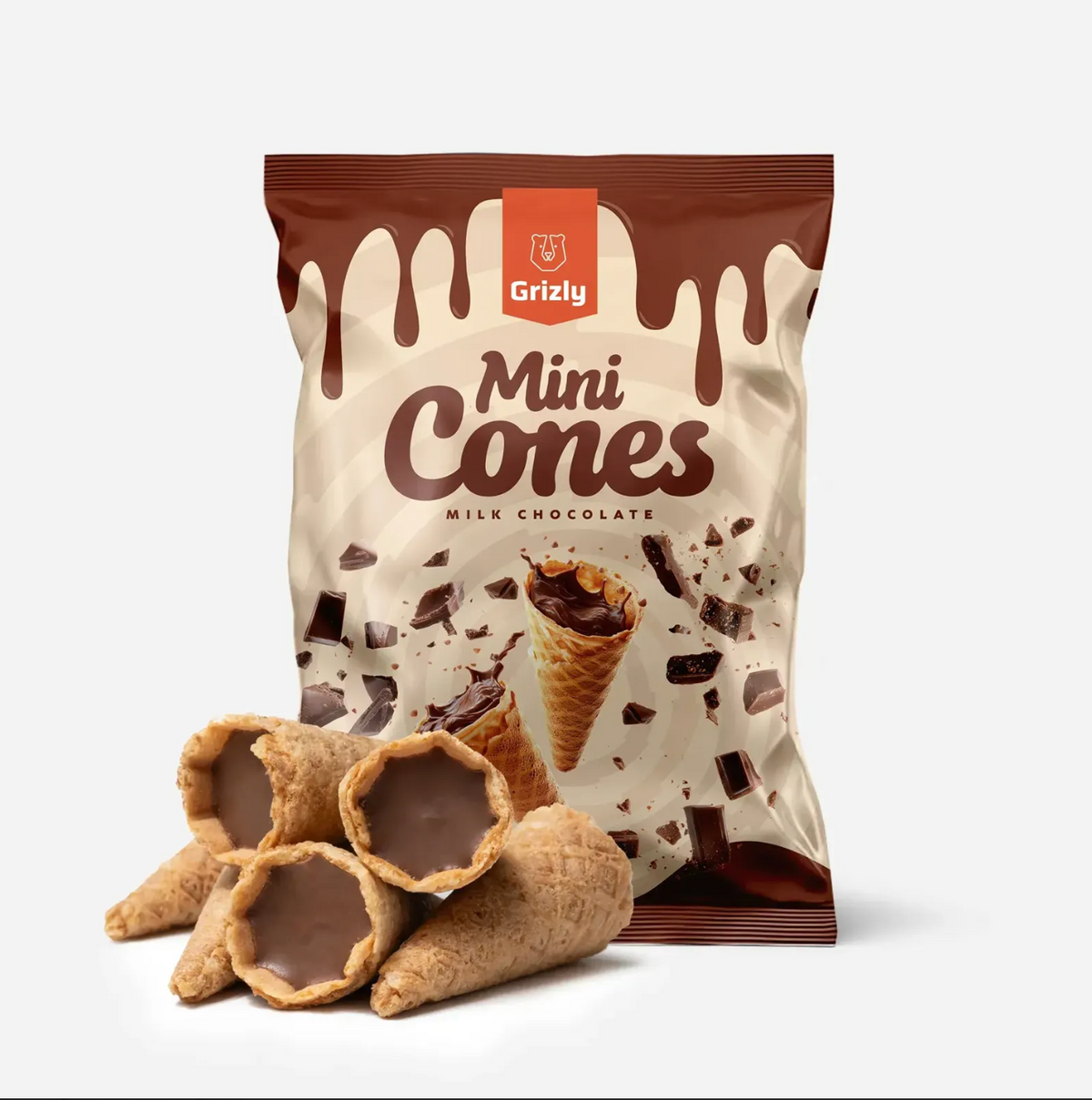 Grizly - Mini kornoutky s mléčnou čokoládou (150g)