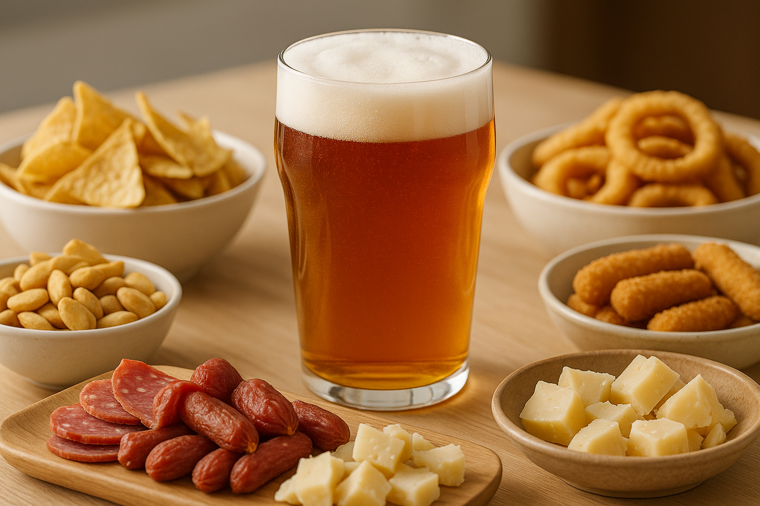 <p>Přidejte si k pivu<br/>ještě <em>výborné pochutiny</em>.</p>